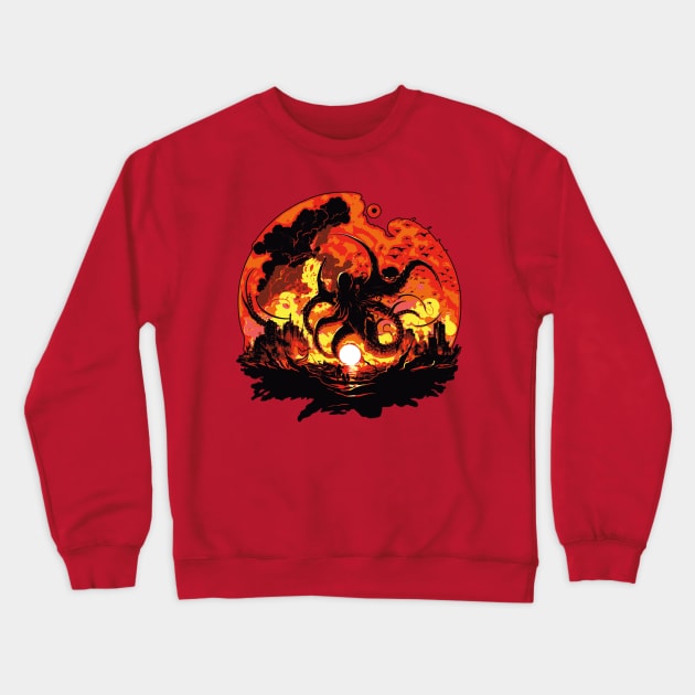 Octopocalypse: Sometimes a Tsunami Just isn't Enough IV Crewneck Sweatshirt by GozuDesigns